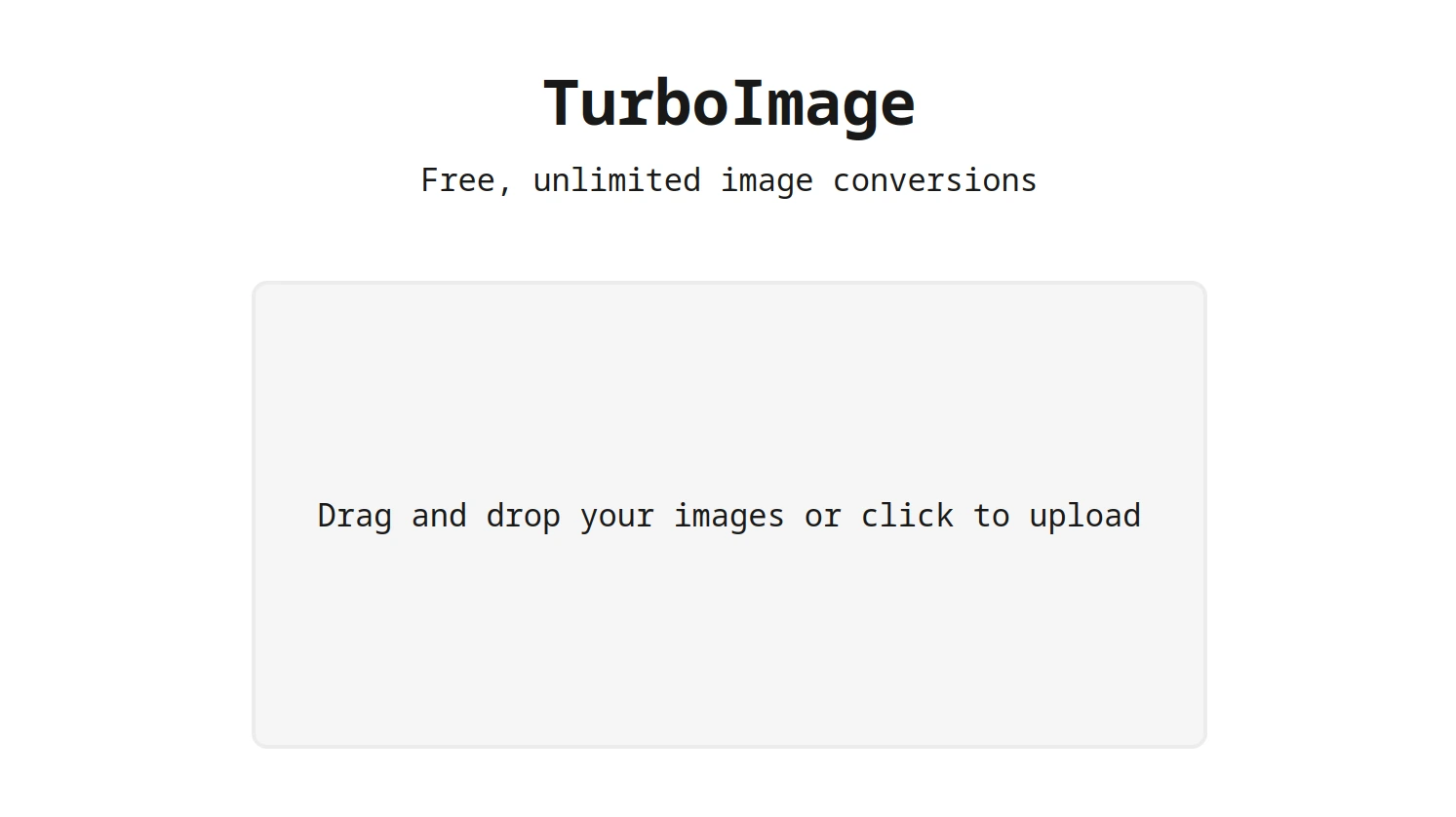 turbo image start screen